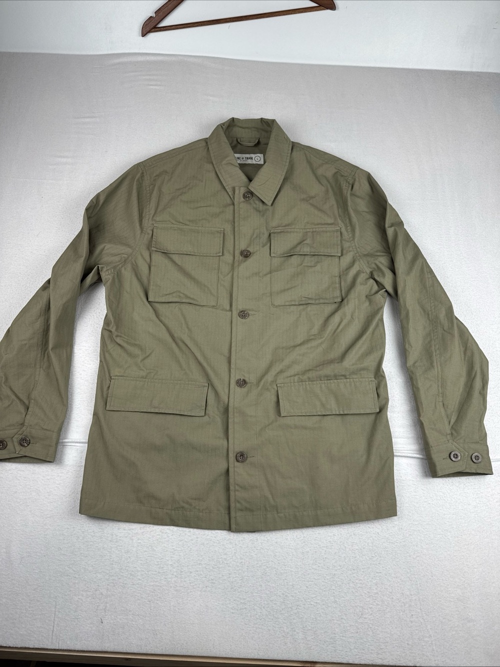 Line of Trade Field Jacket Men L Olive Green Ripstop Utility Shacket Military